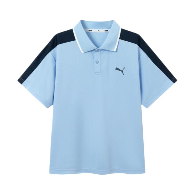 推荐商品：Puma/彪马童装 2026SS 吸湿速干学院风短袖Polo衫 中大童 353926 冰蓝