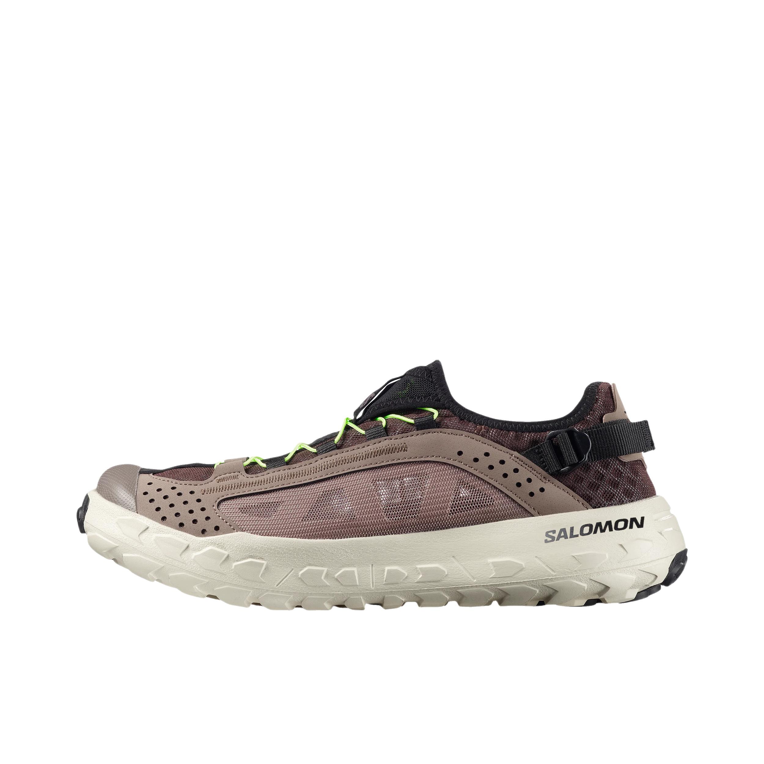 推荐商品：Salomon/萨洛蒙 SOLAMPHIBIAN 户外鞋 溯溪鞋 水陆两栖防水缓震织物轻户外网布包裹性徒步鞋防滑沙滩 黑咖啡/铁/雨天