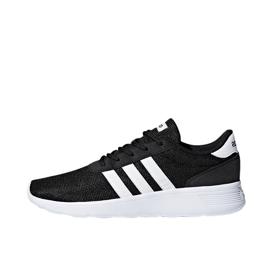 推荐商品：adidas NEO Lite Racer 运动休闲鞋 时尚潮流复古减震回弹舒适轻便防滑耐磨网面透气 Black/White 奥利奥/白屁股