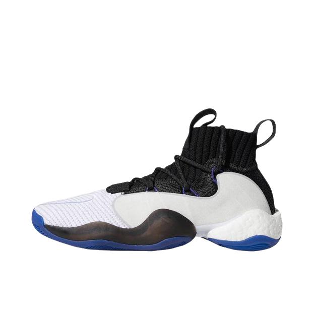 推荐商品：adidas Crazy BYW X Boost 篮球鞋 实战训练防滑耐磨减震运动 White/Blue/Black 白黑蓝
