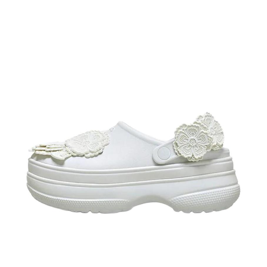 推荐商品：Crocs/卡骆驰 凉鞋 简约百搭厚底防滑堆堆花簇洞洞鞋 213122 女款/月光灰