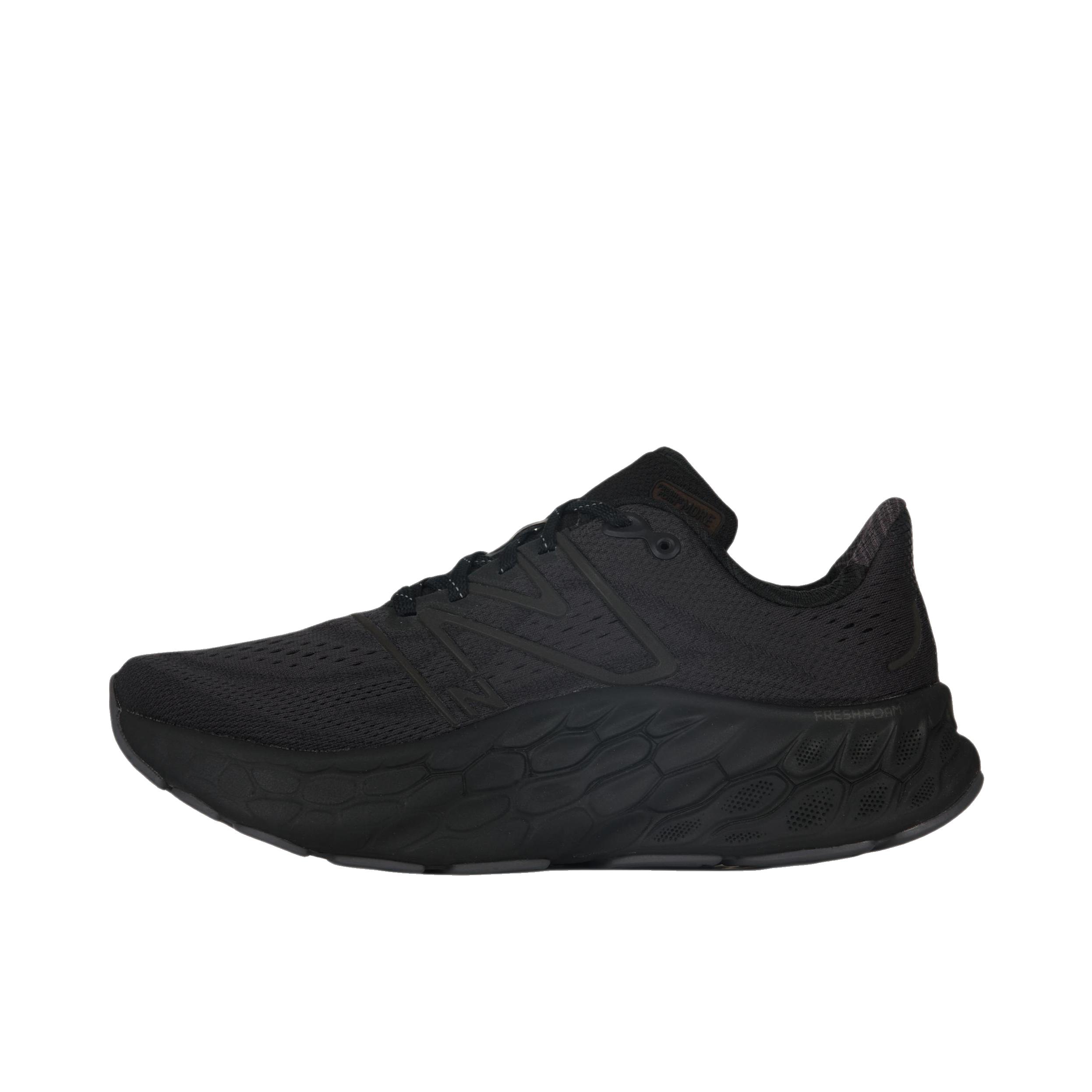 推荐商品：New Balance Fresh Foam X More V4 跑鞋 马拉松增高缓震防滑耐磨网布织物回弹圆头 黑色