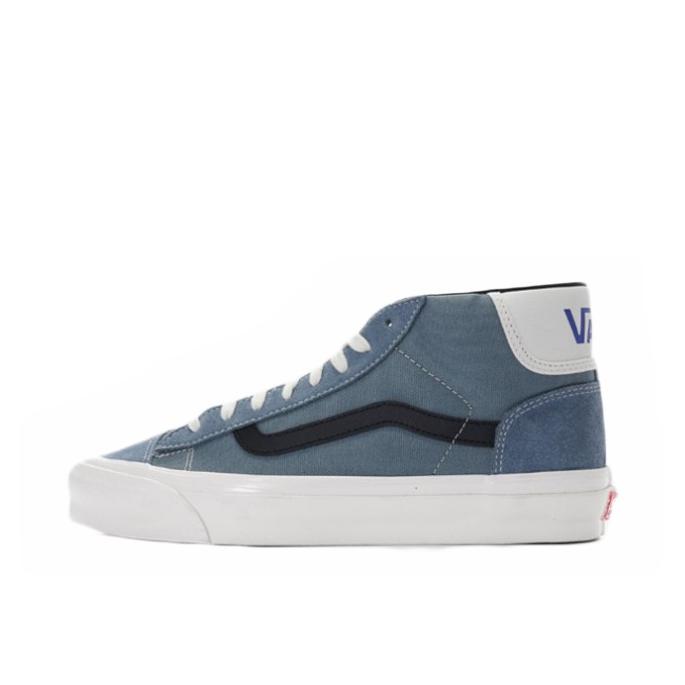 推荐商品：Vans/范斯 Mid Skool 板鞋 潮流百搭防滑耐磨舒适透气轻便 蓝白