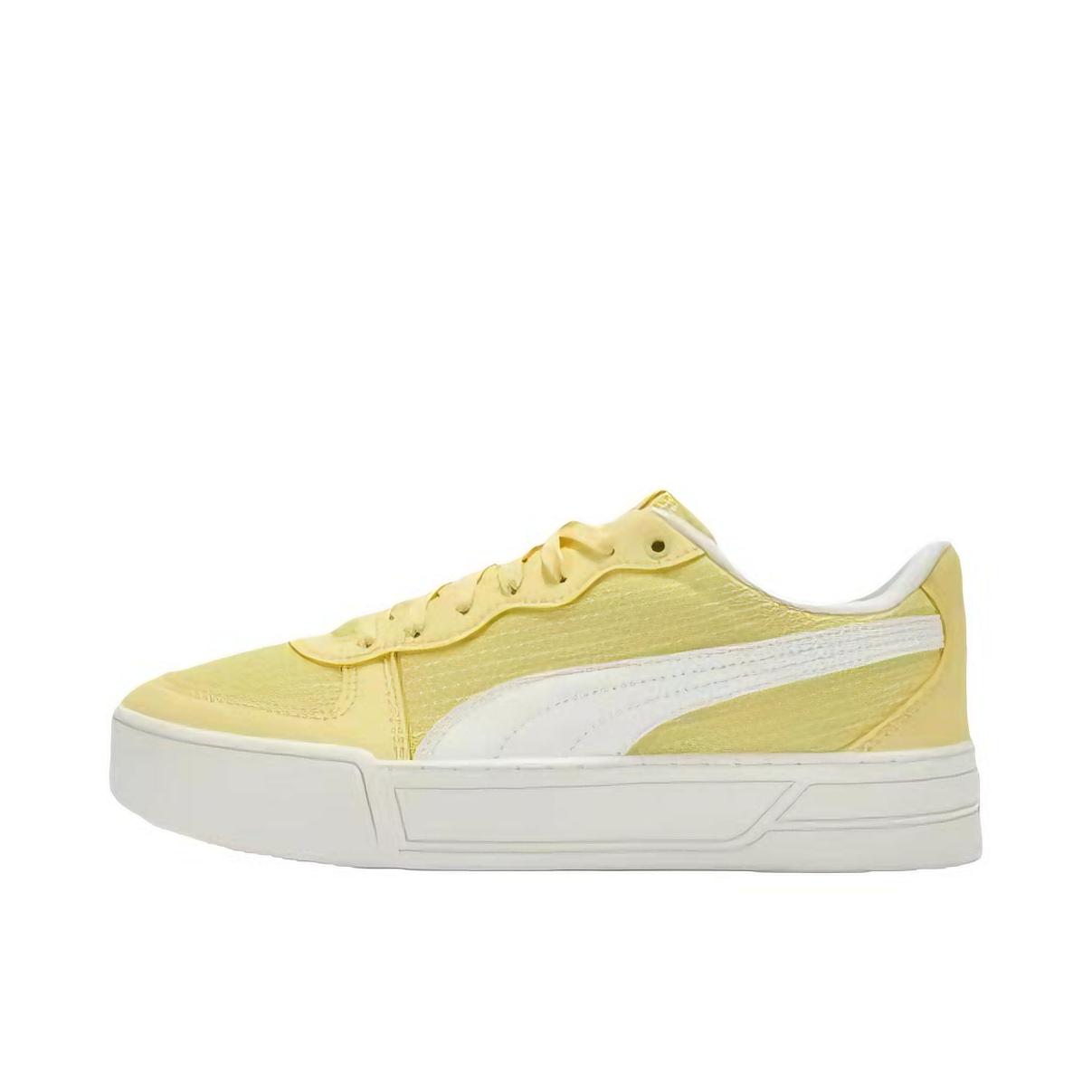 推荐商品：Puma/彪马 Skye 小白鞋 板鞋 复古厚底增高防滑耐磨复轻便网球风 女款/黄色/暖白色