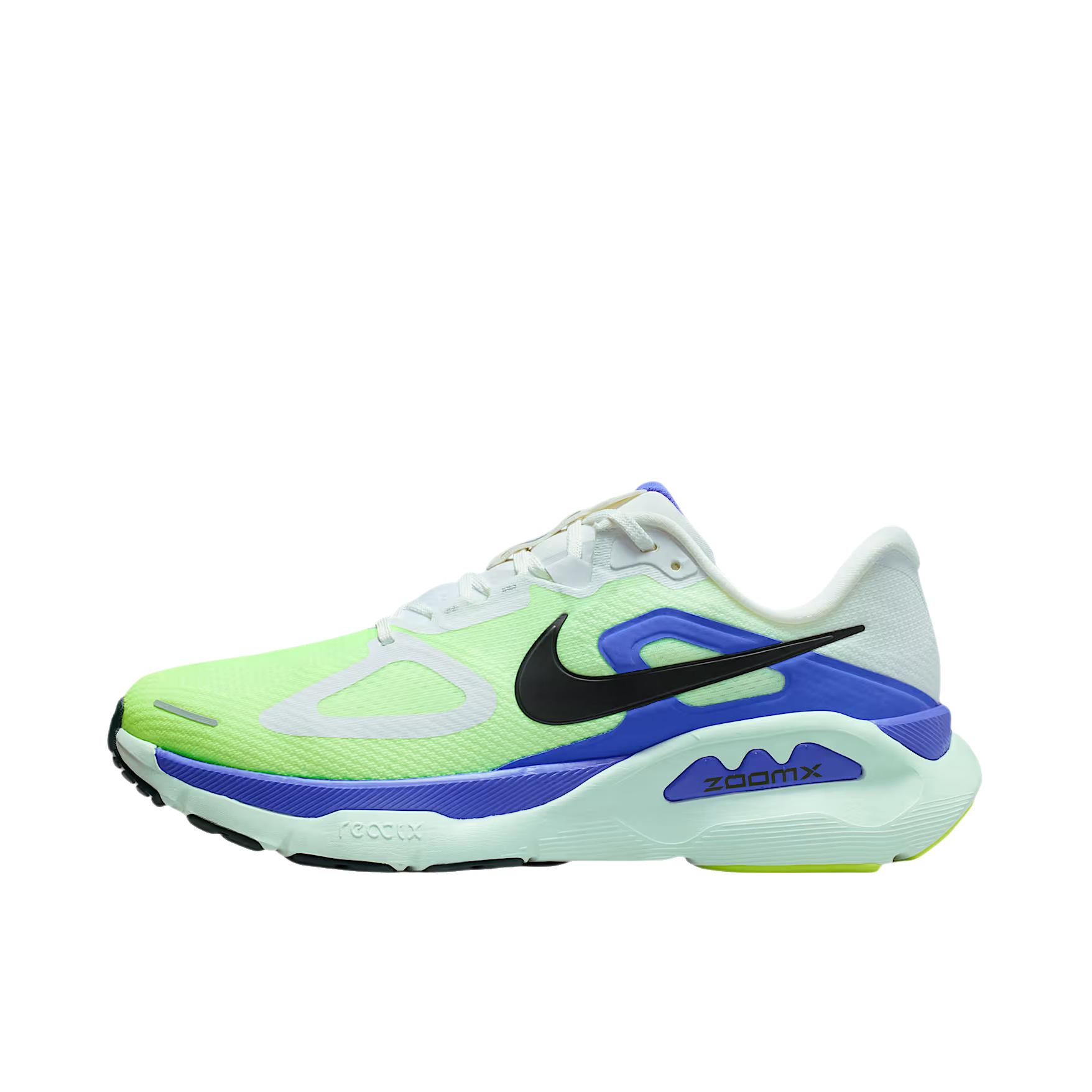 推荐商品：Nike Structure Plus 跑鞋 支撑贴合厚底系带圆头 白色/荧光冰/大麦绿/黑云杉
