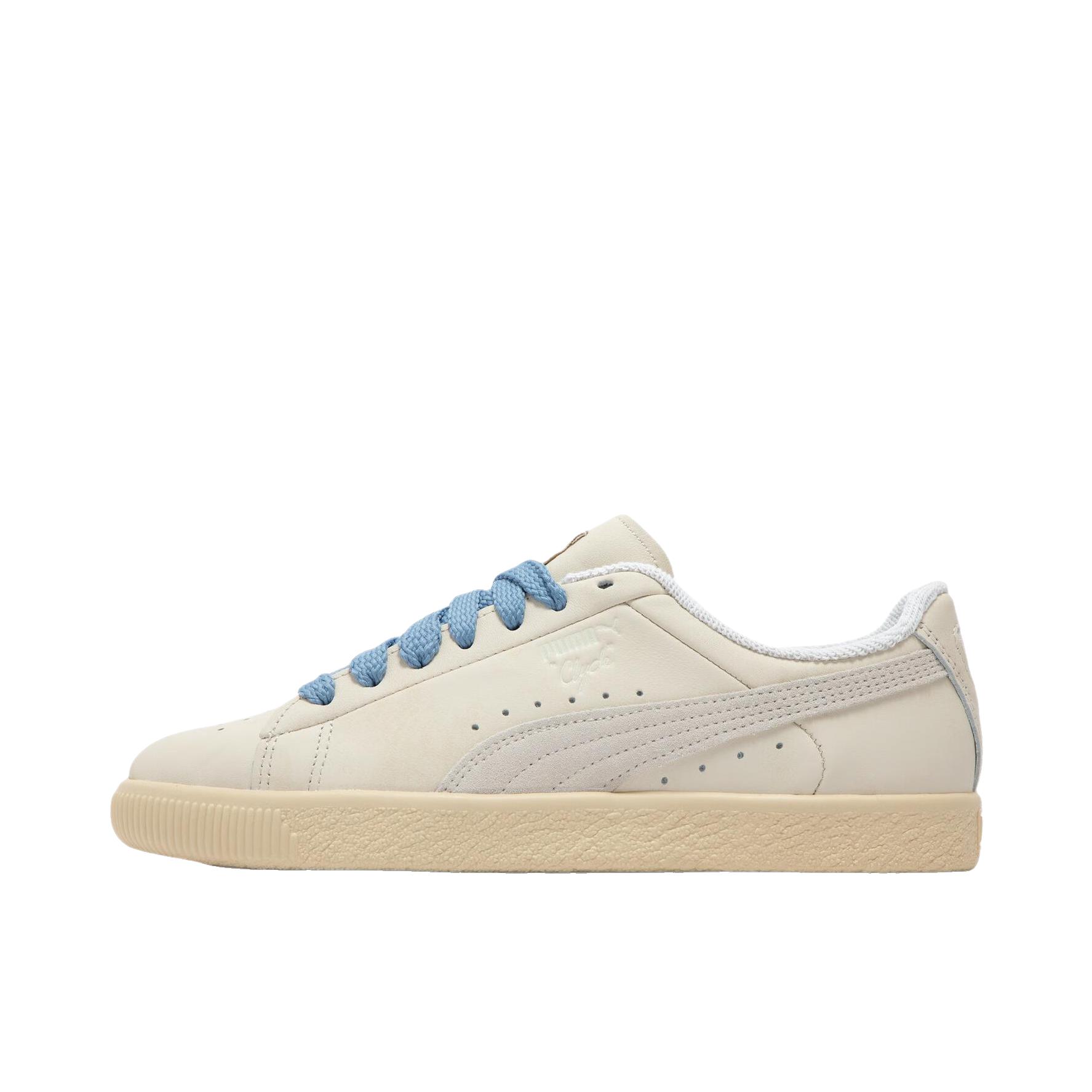 推荐商品：Puma/彪马 Clyde Core Foil 运动休闲鞋 复古百搭防滑耐磨舒适轻便薄底 米色/蓝色