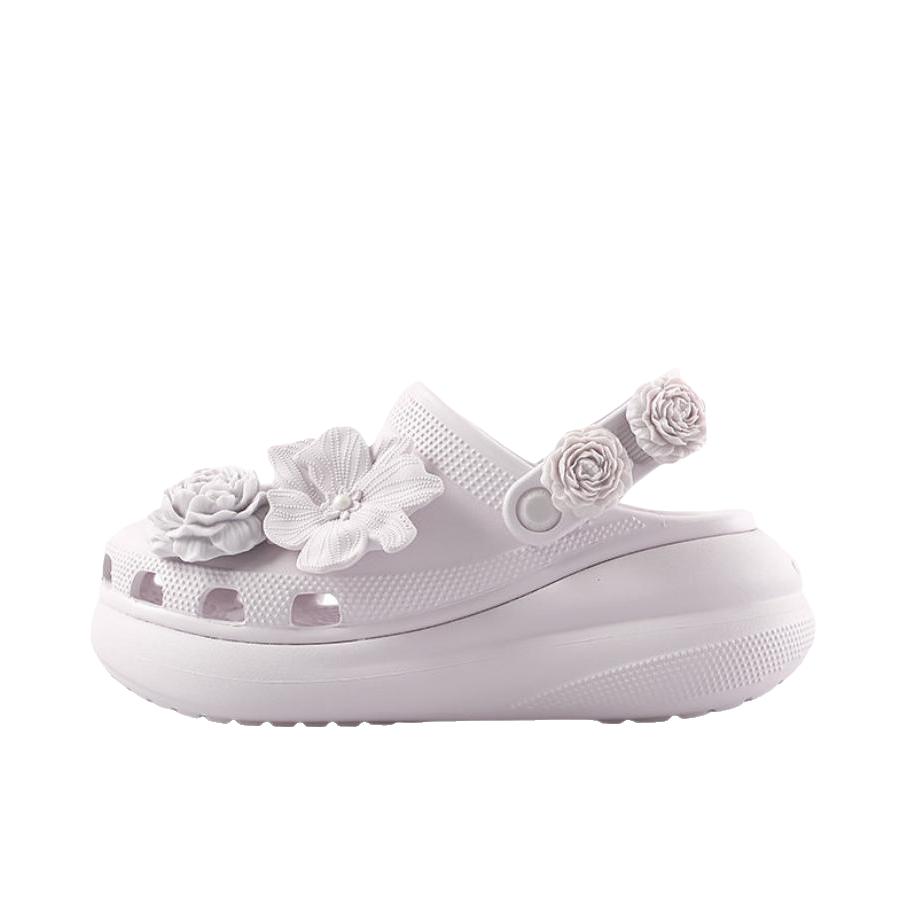 推荐商品：Crocs/卡骆驰 Classic Crush Clog 泡芙 包头 防水运动 增高 洞洞鞋 凉鞋 女款/葡萄冰