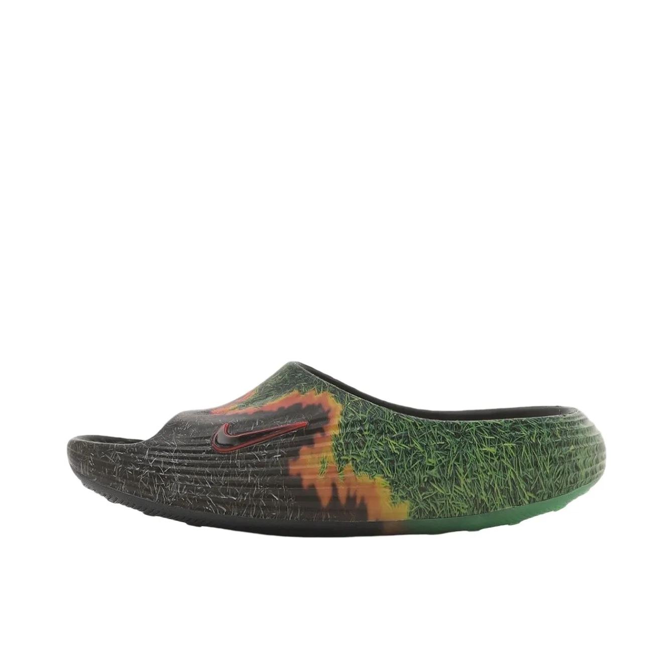 推荐商品：Nike ReactX Rejuven8 舒适 防滑 一字 平底 一脚蹬 拖鞋 SWOOSH联名/深烟灰色/凯利绿/黑色