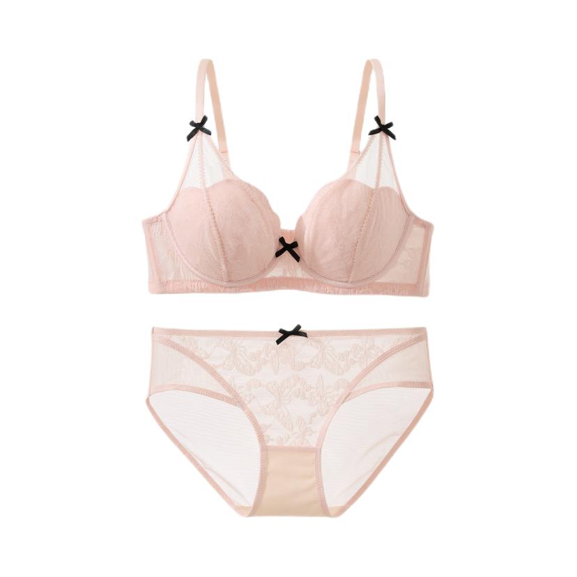 推荐商品：6RBI/六只兔子 2026SS 侧收副乳无钢圈蕾丝文胸套装 女装 1A25H2040A007 蜜桃粉