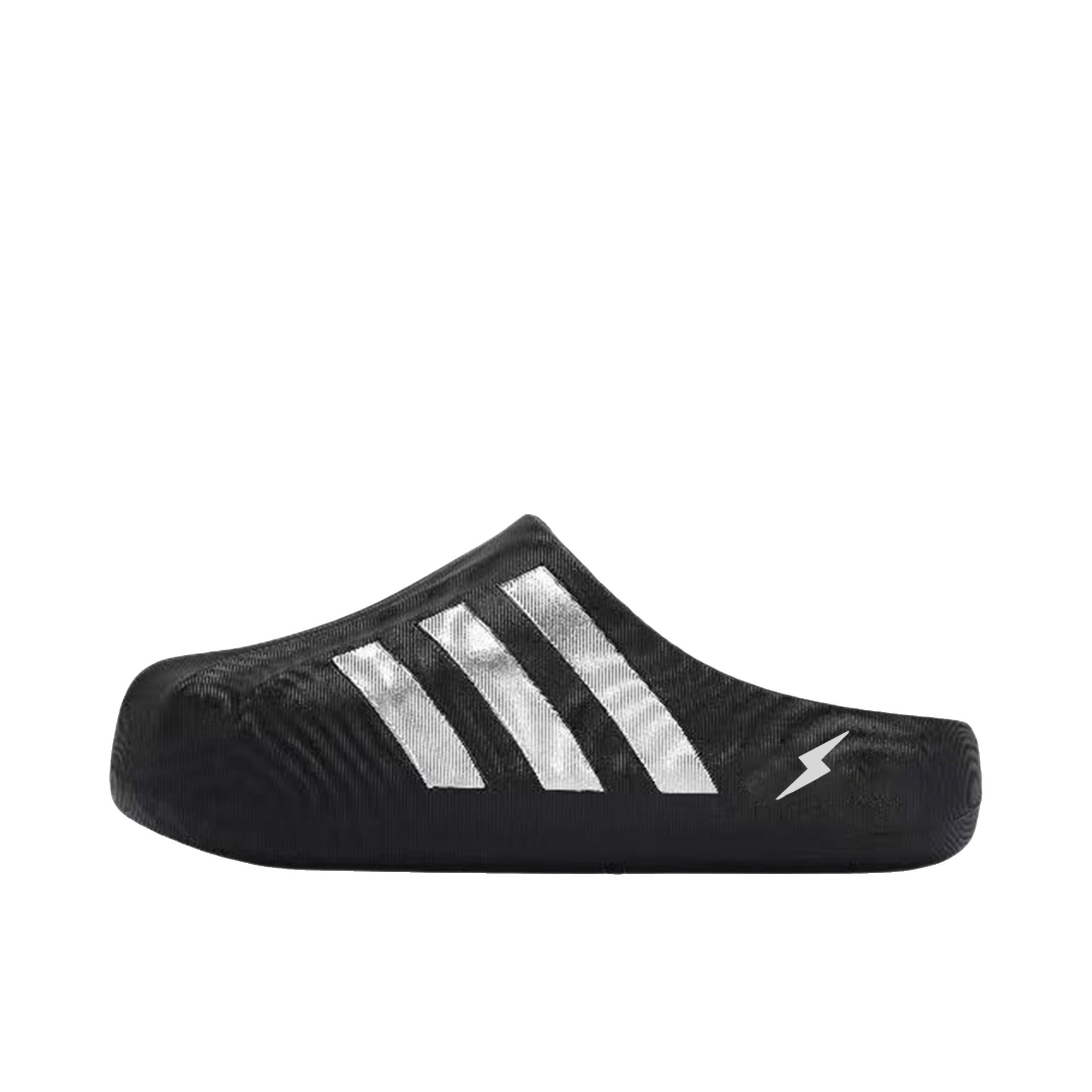推荐商品：【定制鞋】adidas Originals AdiFOM Superstar 包头 防滑耐磨 舒适 沙滩 防臭 简约潮流 拖鞋 银黑风暴