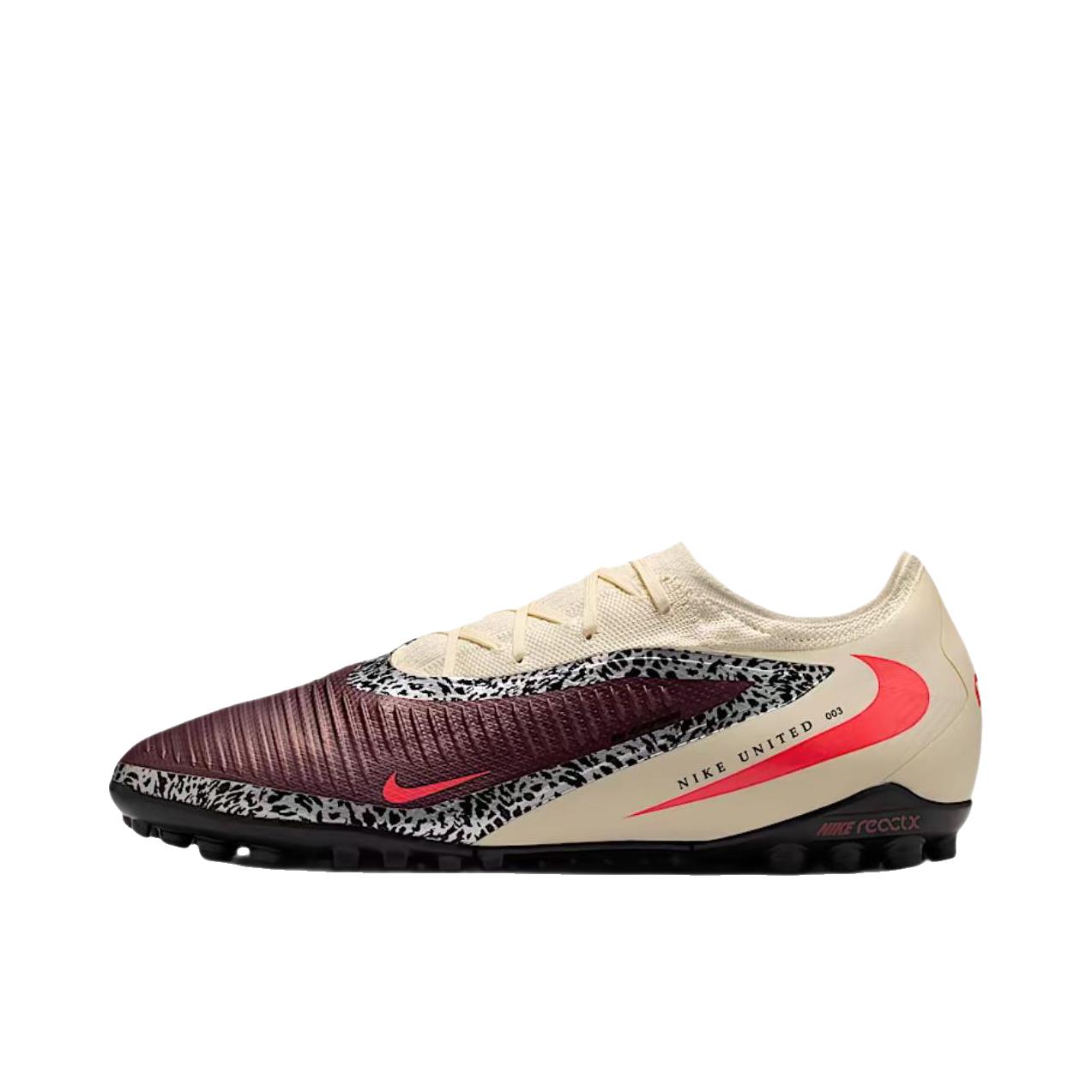 推荐商品：Nike Phantom 6 United Pro TF 足球鞋 碎钉人造草地厚底低帮 米色/红色/黑色