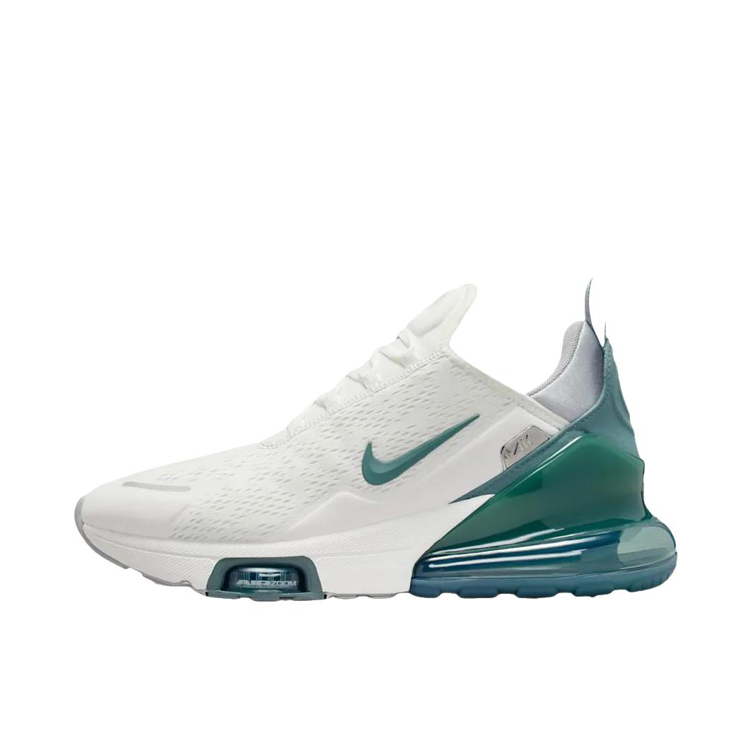 推荐商品：Nike Air Max 270 Premium 跑鞋 圆头厚底系带舒适 白色/绿色