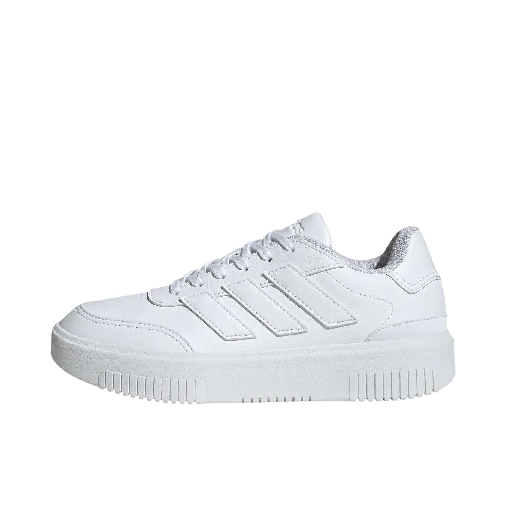 推荐商品：adidas COURTBLOCK bold 板鞋 系带橡胶圆头厚底 奶白色