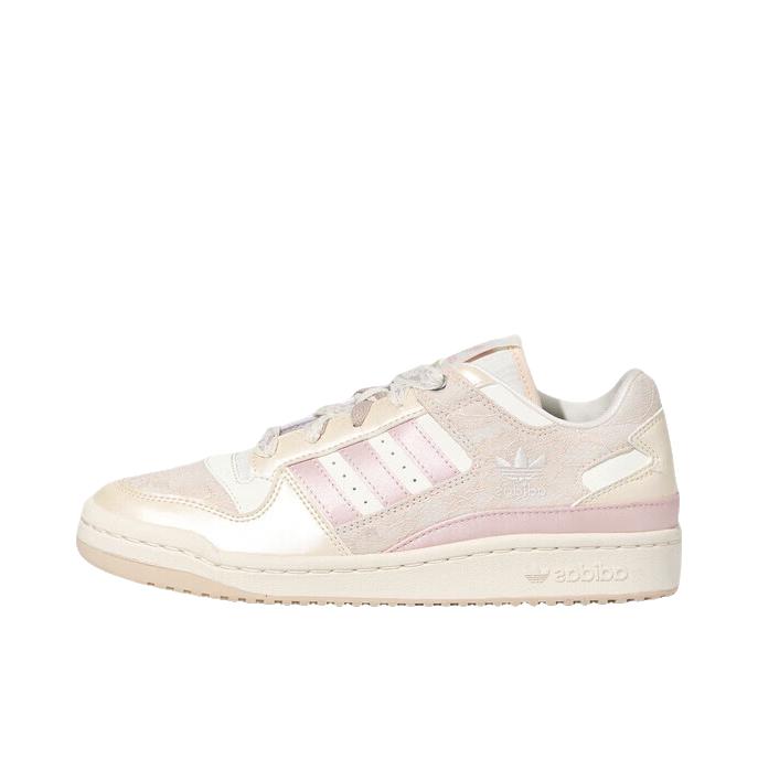 推荐商品：adidas Originals Forum 板鞋 轻便复古防滑时尚魔术贴篮球风薄底包裹性 汉玉白/浅粉色/奇迹石英色