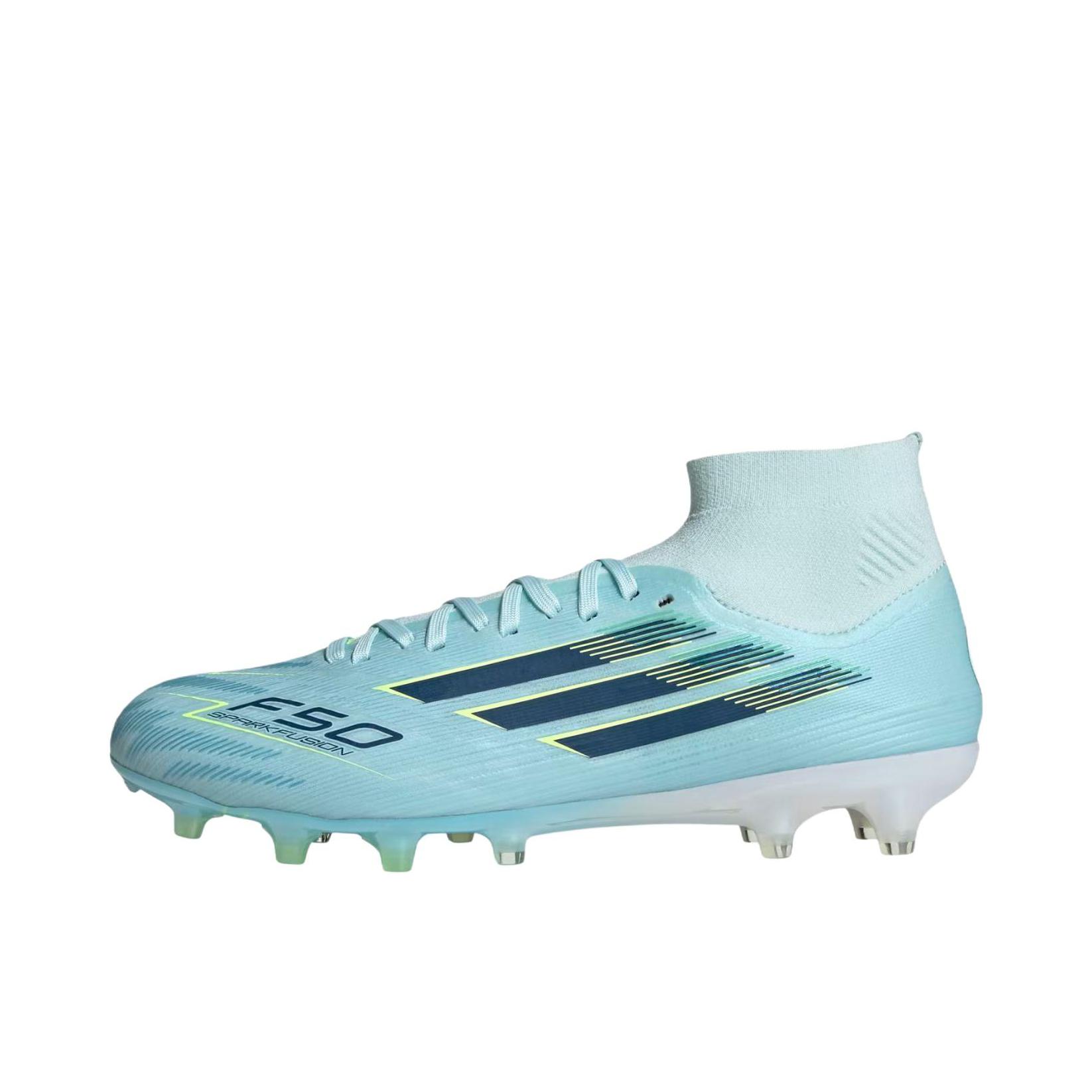 推荐商品：adidas F50 Sparkfusion Pro FG/AG 足球鞋 支撑人造草地系带 蓝色 