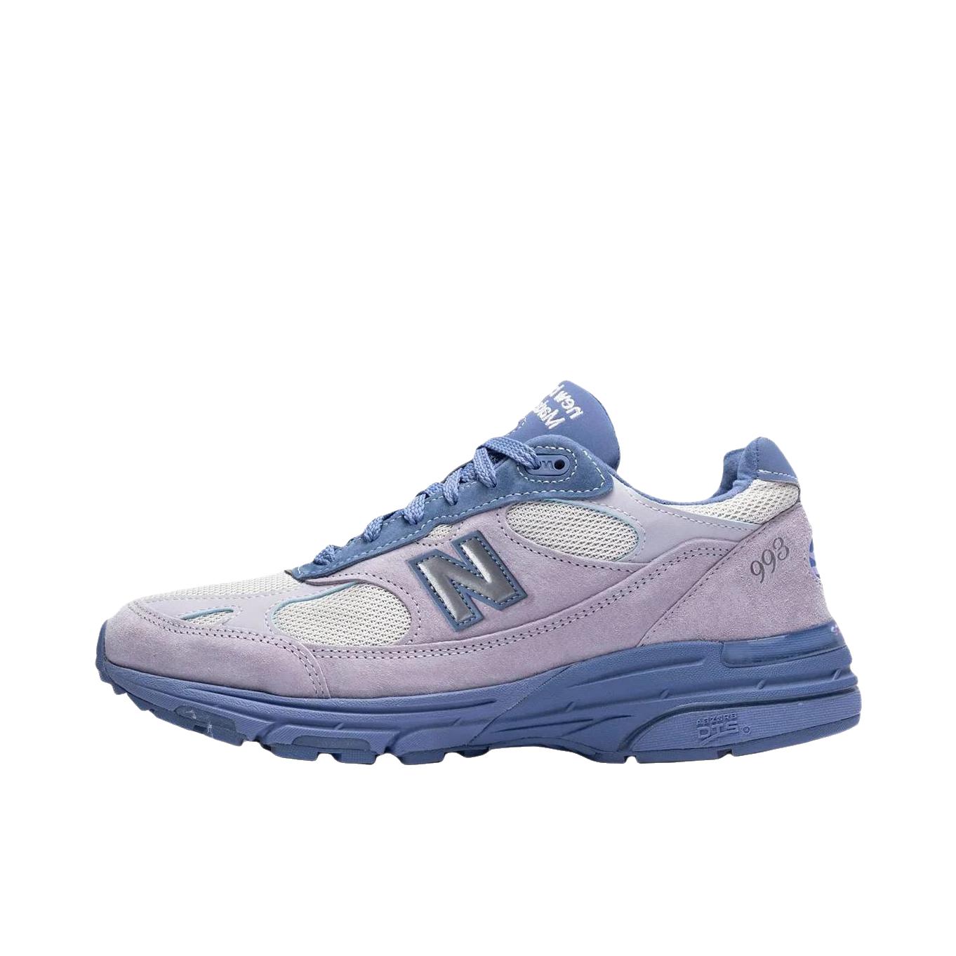 推荐商品：New Balance 993 跑鞋 防滑耐磨舒适透气减震织物轻便复古运动贴合 D宽/紫色/蓝色/白色 