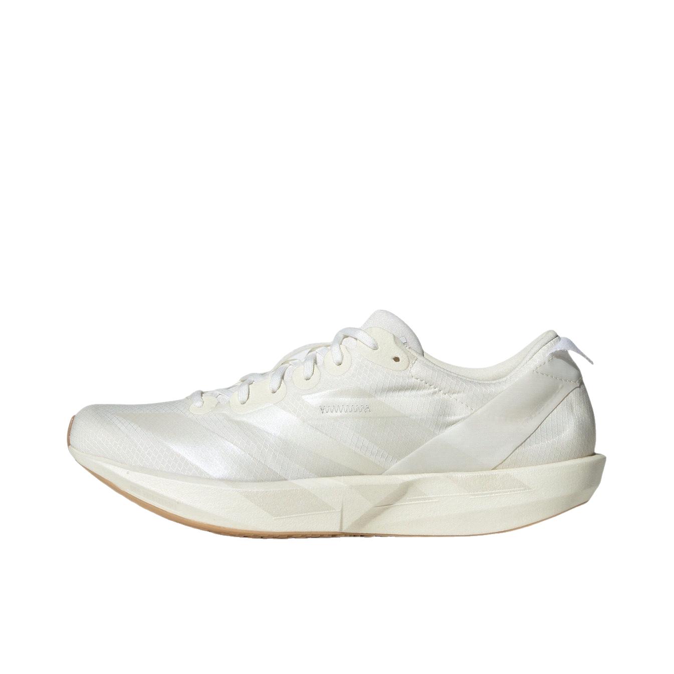推荐商品：adidas Adizero adios 9 跑鞋 尼龙缓震稳定薄底贴合支撑 乳白色/纸板黄