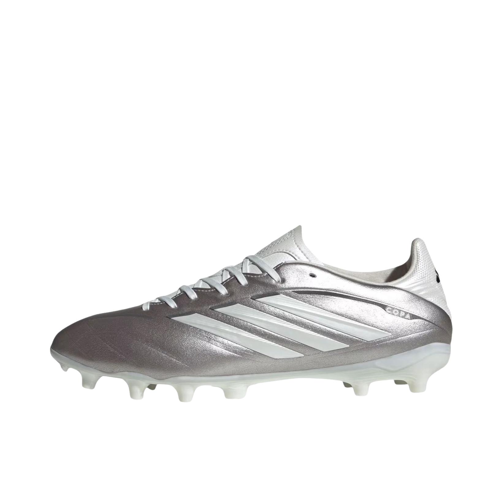 推荐商品：adidas Copa Pure.4 ELITE FG 足球鞋 系带圆头厚底 银色/灰色