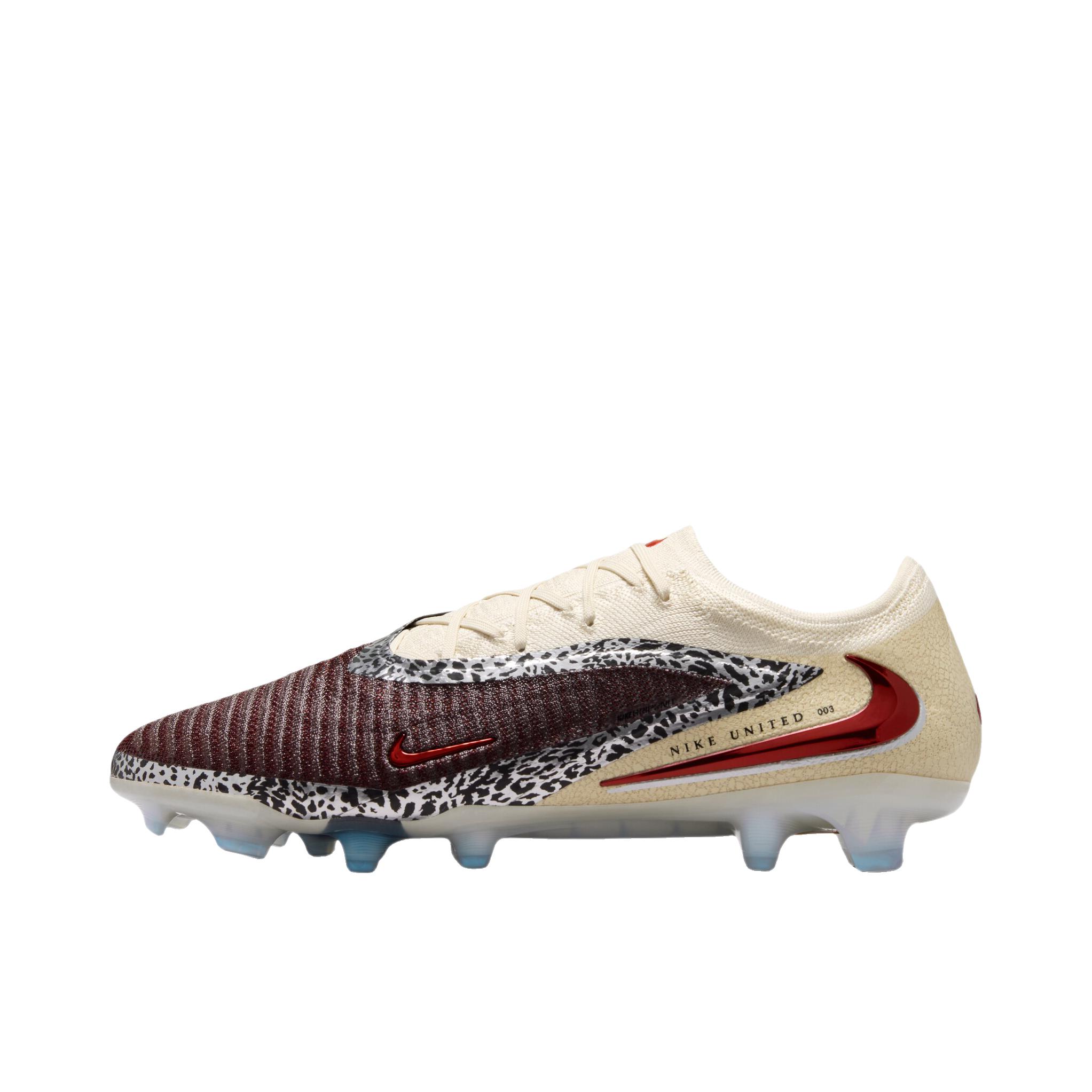 推荐商品：Nike Phantom 6 Elite FG 足球鞋 顶级长钉胶质天然硬质草地耐磨 低帮/鲜亮勃艮第酒红/大学红/化石灰