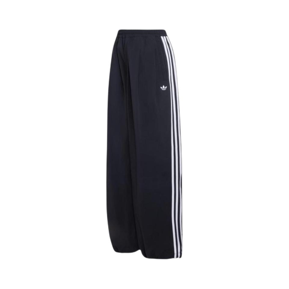 adidas Originals/三叶草 2026SS 条纹直筒针织运动长裤 女装 KY5185 KY5187 黑