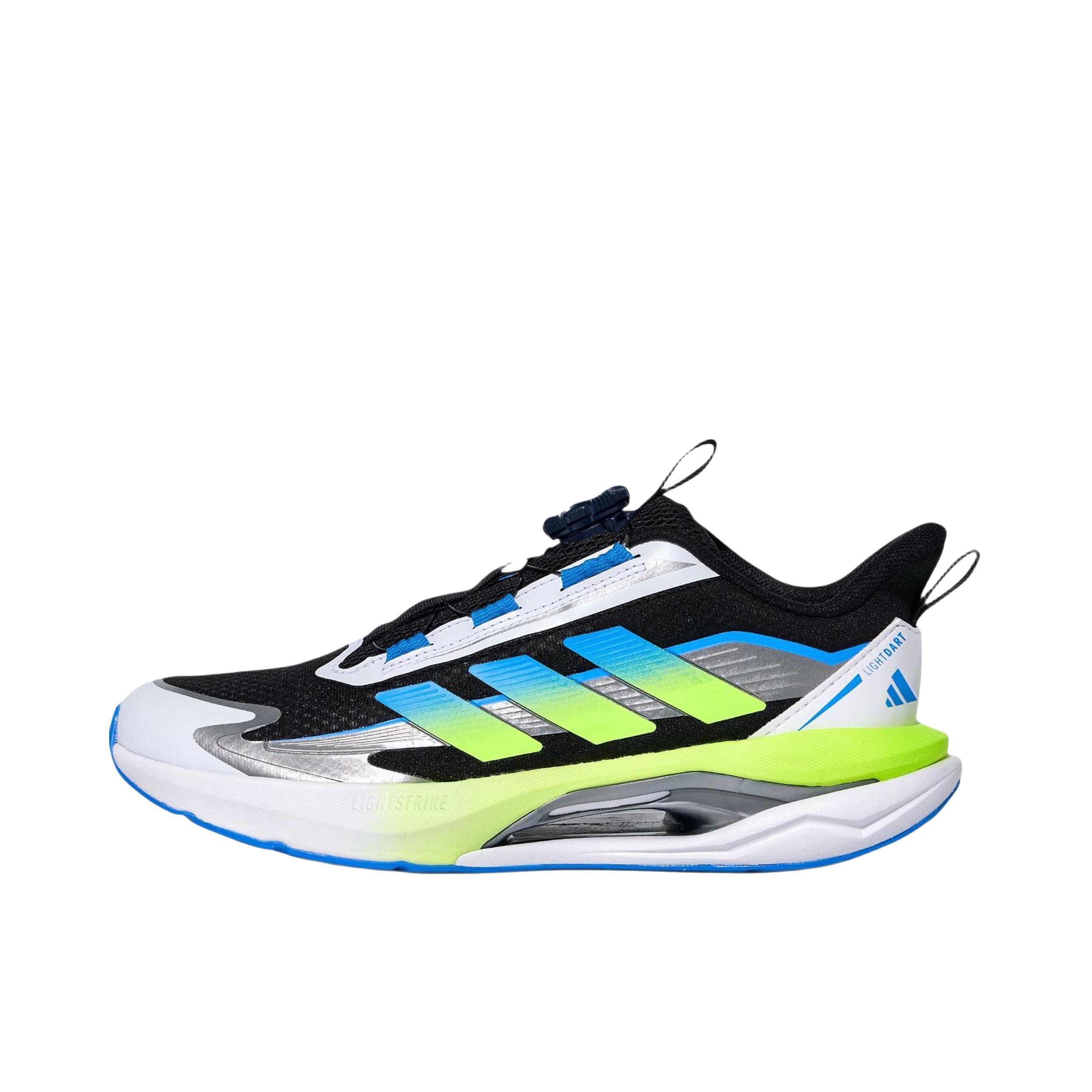 推荐商品：adidas LIGHTDART 闪电镖 跑鞋 超轻缓震回弹防滑排汗训练 大童/黑色/蓝色