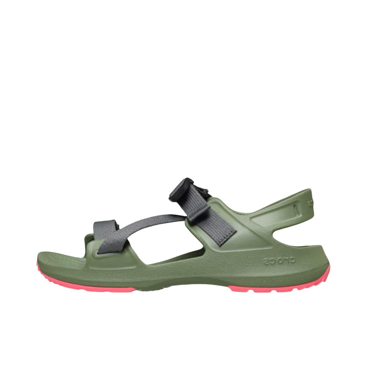 推荐商品：Crocs/卡骆驰 纵野 凉鞋 一脚蹬防滑透气 货舱绿/冲击粉