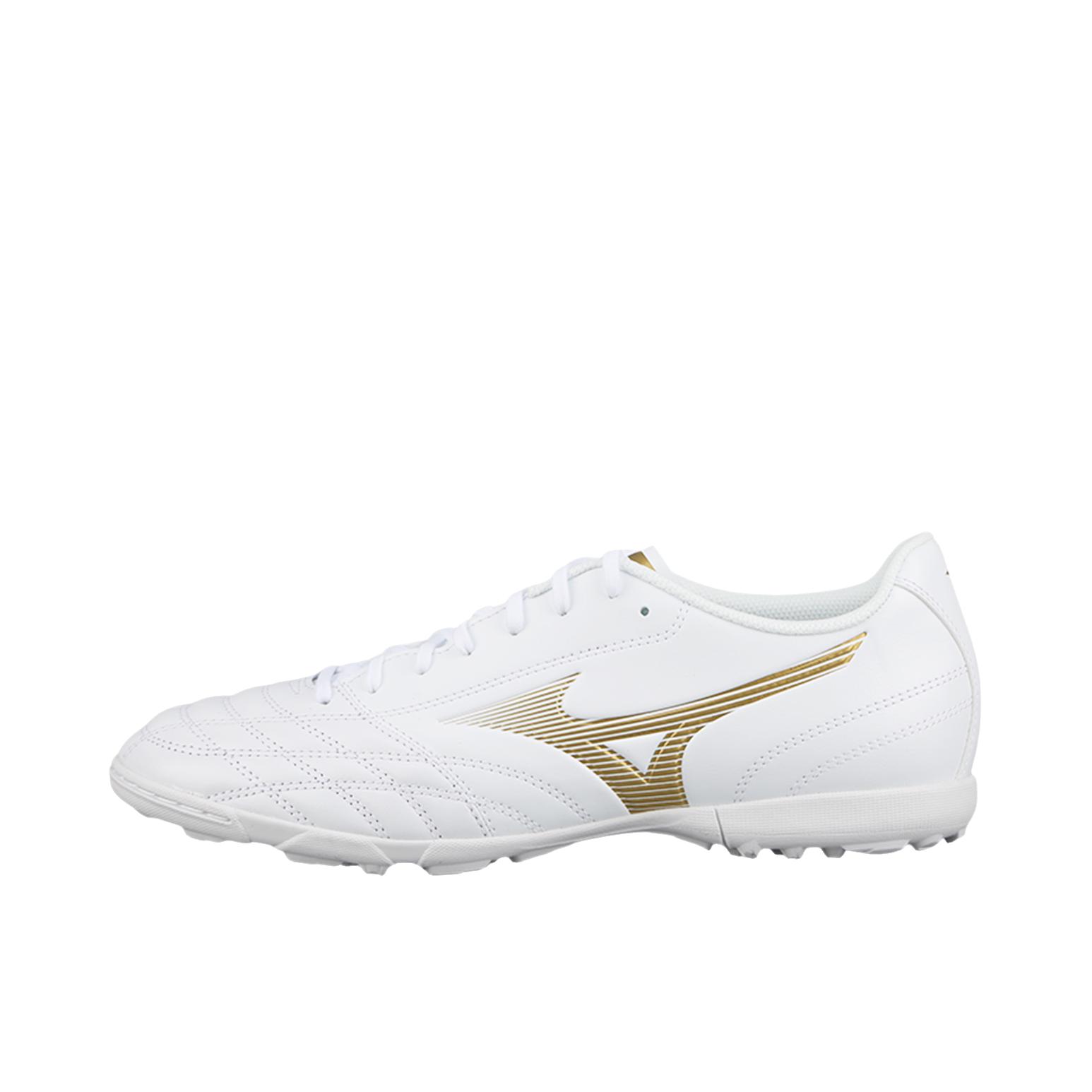 推荐商品：Mizuno/美津浓 Folgado AS 新锐PRO TT 足球鞋 碎钉袋鼠皮人造草地 白色/金色
