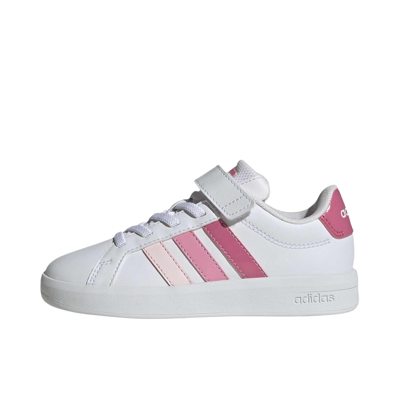 推荐商品：adidas GRAND COURT 3.0 板鞋 舒适百搭休闲耐磨贴合支撑圆头 大童/奶白色