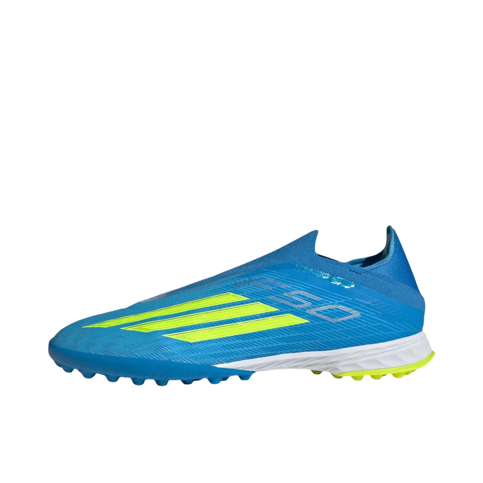 推荐商品：adidas F50 Pro TF 足球鞋 次顶级胶质碎钉人造草地室外硬地缓震 蓝色/绿色 