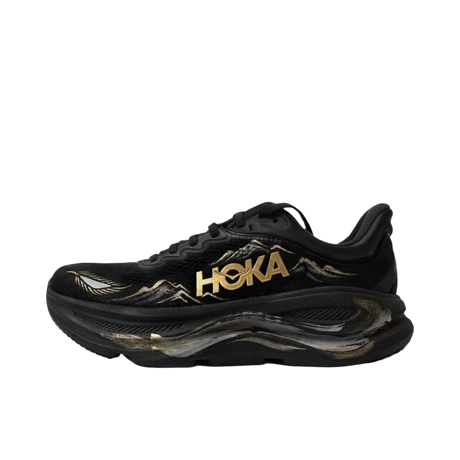 推荐商品：定制款 HOKA ONE ONE Bondi 9 跑鞋 防滑耐磨缓震 鎏金山河