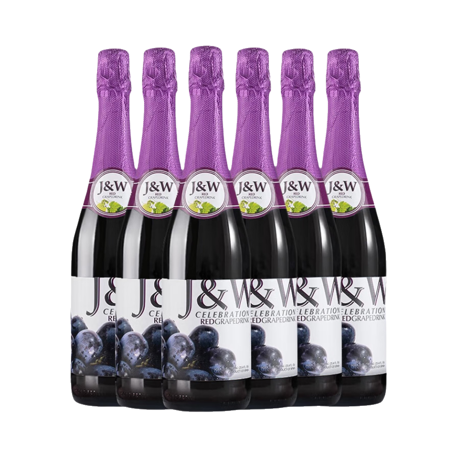 推荐商品：JW/艾加 红葡萄口味 750ml 0%vol 无醇起泡葡萄酒 瓶装