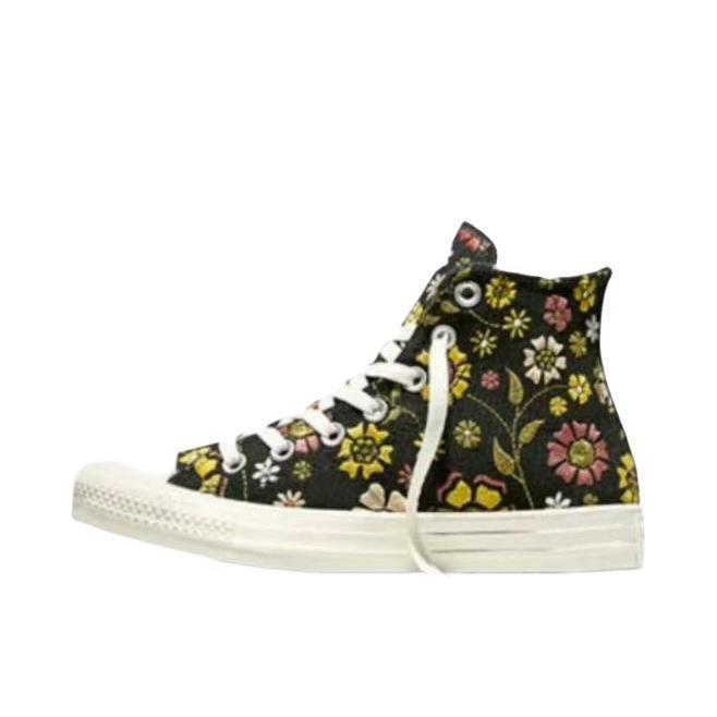 推荐商品：Converse/匡威 All Star Chuck Taylor 帆布鞋 厚底圆头减震高帮 黑色/杂草丛生/干草日