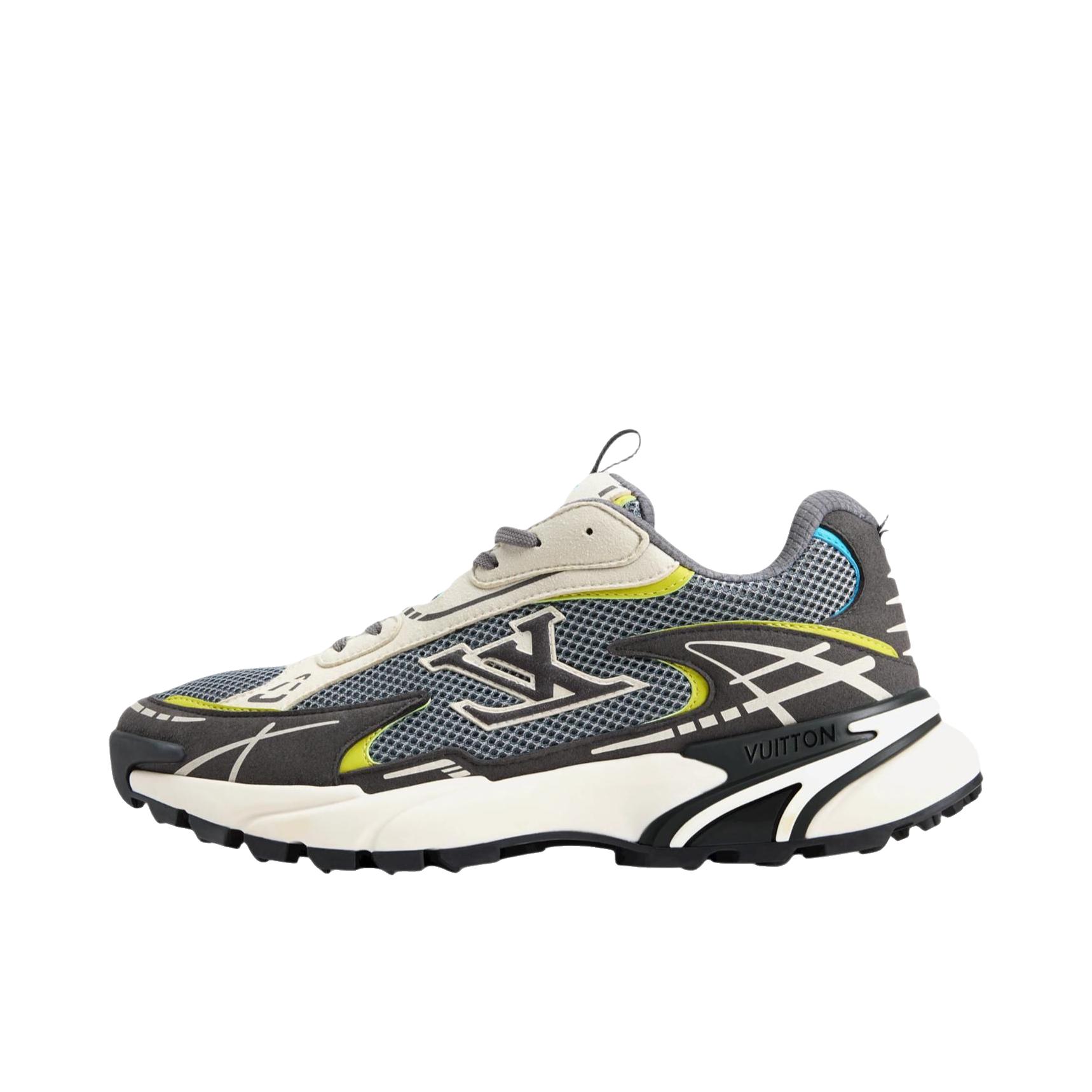 推荐商品：Louis Vuitton Runner Tatic系列 网布 时尚 圆头 耐磨 运动休闲鞋 灰色/黄色