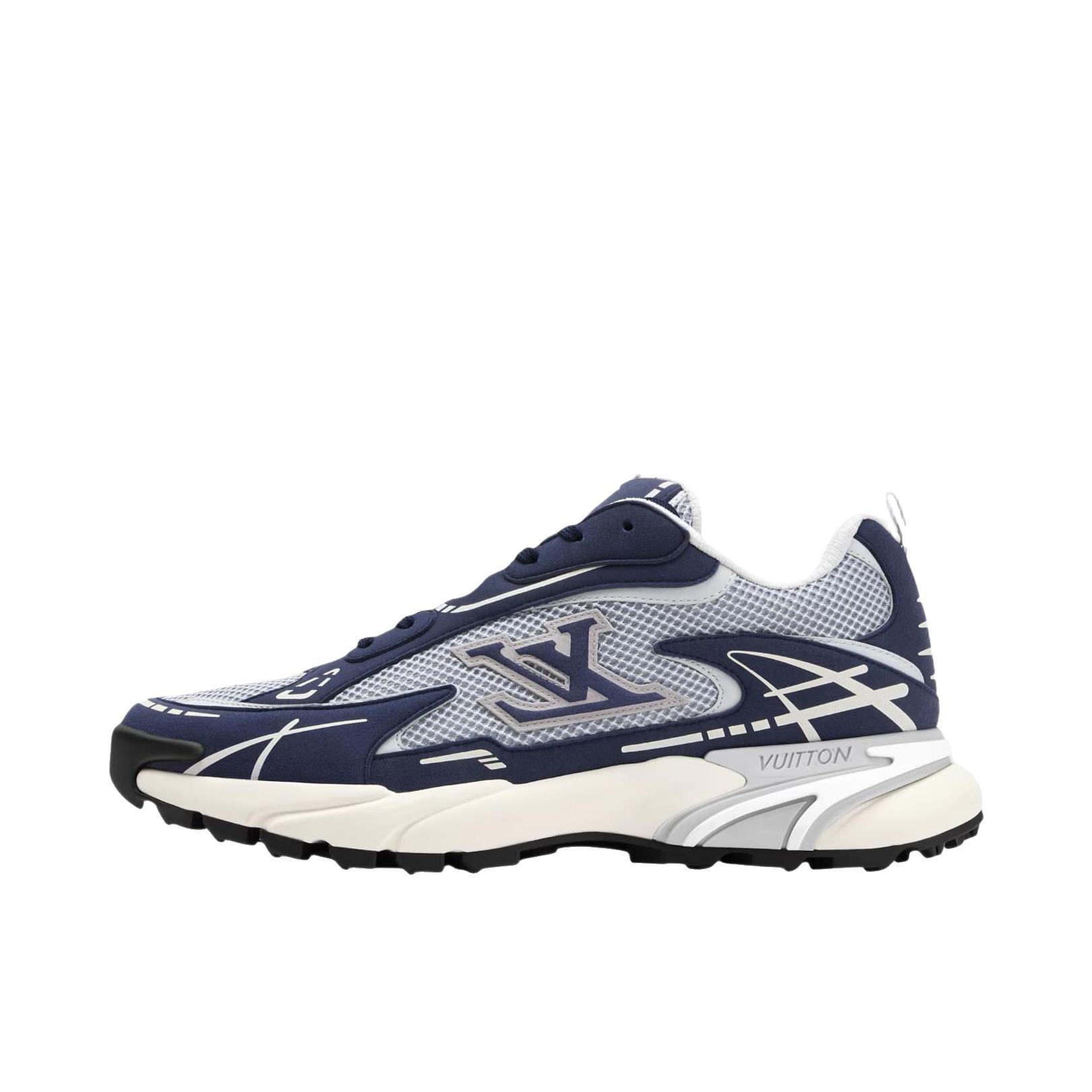 推荐商品：Louis Vuitton Runner Tatic系列 网布 时尚 圆头 耐磨 运动休闲鞋 蓝色/灰色