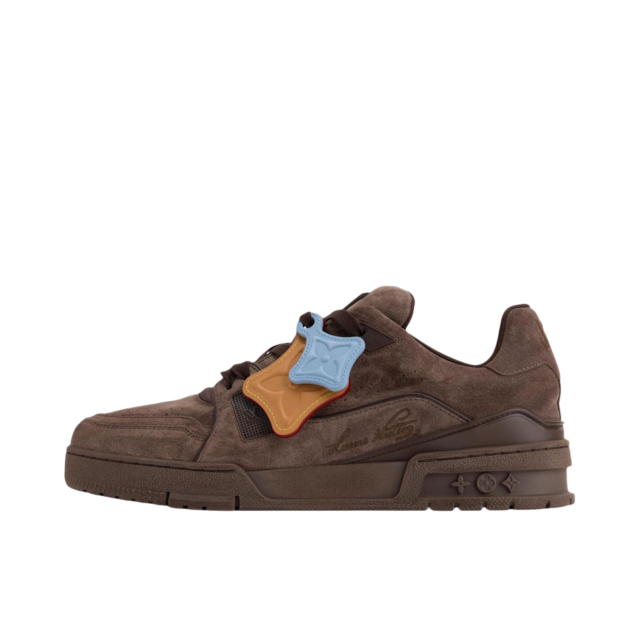 推荐商品：Louis Vuitton Trainer系列 时尚 牛皮 圆头 防滑 轻便 板鞋 深栗色