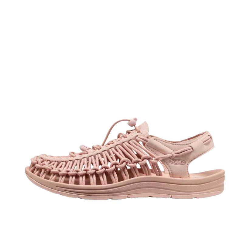 推荐商品：KEEN/科恩 UNEEK SNK 溯溪鞋 户外鞋 包头抽绳橡胶底平跟 女款/胭脂粉