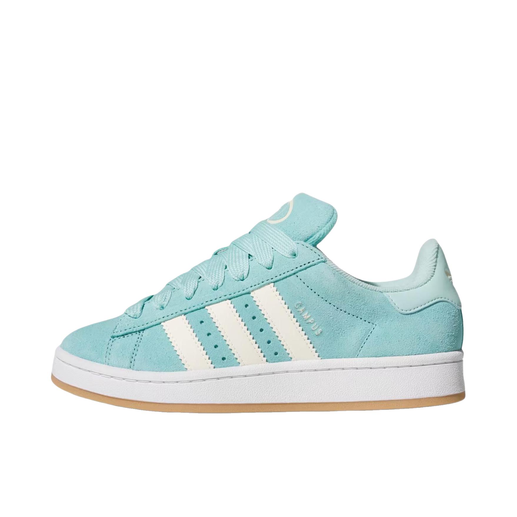 推荐商品：adidas Originals Campus 00s 板鞋 面包鞋 复古缓震透气轻便薄底贴合耐穿圆头包裹性平跟支撑 女款/浅绿色/奶白色