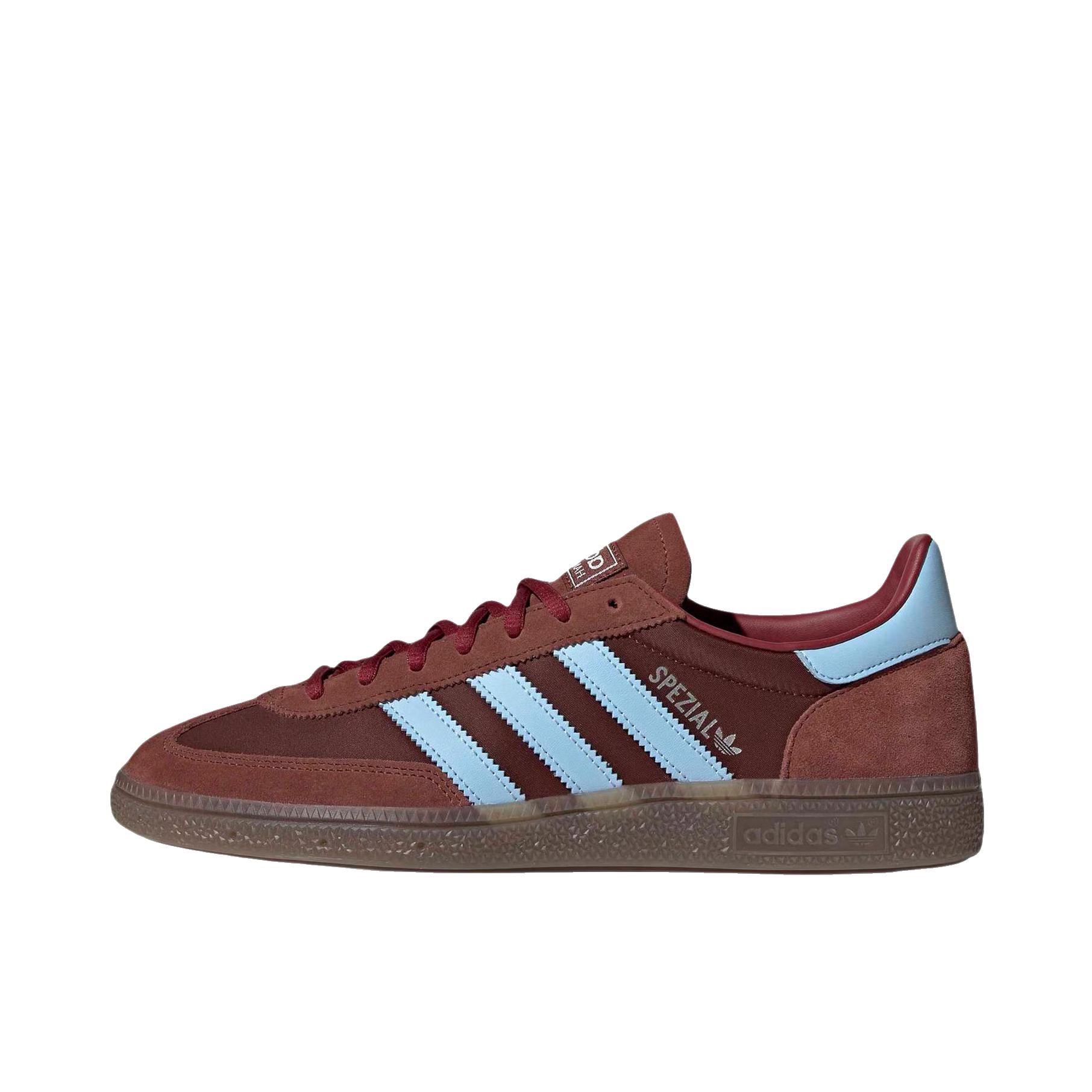推荐商品：adidas Originals HANDBALL SPEZIAL T头鞋 德训鞋 板鞋 舒适耐磨复古防滑 棕色/蓝色