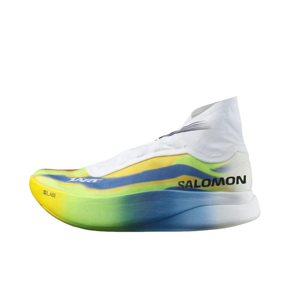 推荐商品：Salomon/萨洛蒙 S/LAB PHANTASM 3 跑鞋 户外运动轻量透气贴合 L'Art de L'Automobile联名/白色/蓝色/绿色