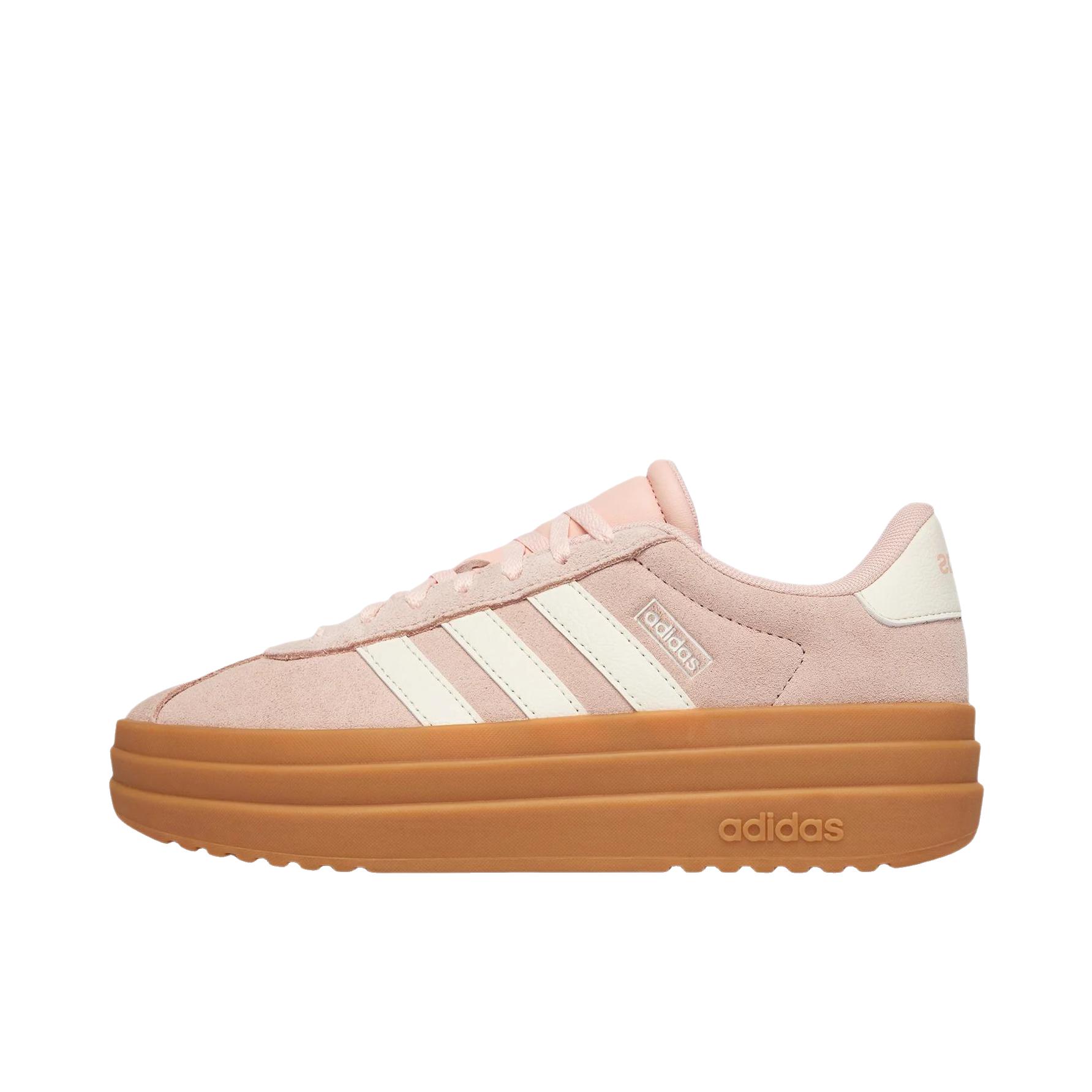 推荐商品：adidas VL Court Bold T头鞋 德训鞋 板鞋 舒适百搭复古防滑耐磨轻便厚底增高贴合圆头 女款/粉色/棕色