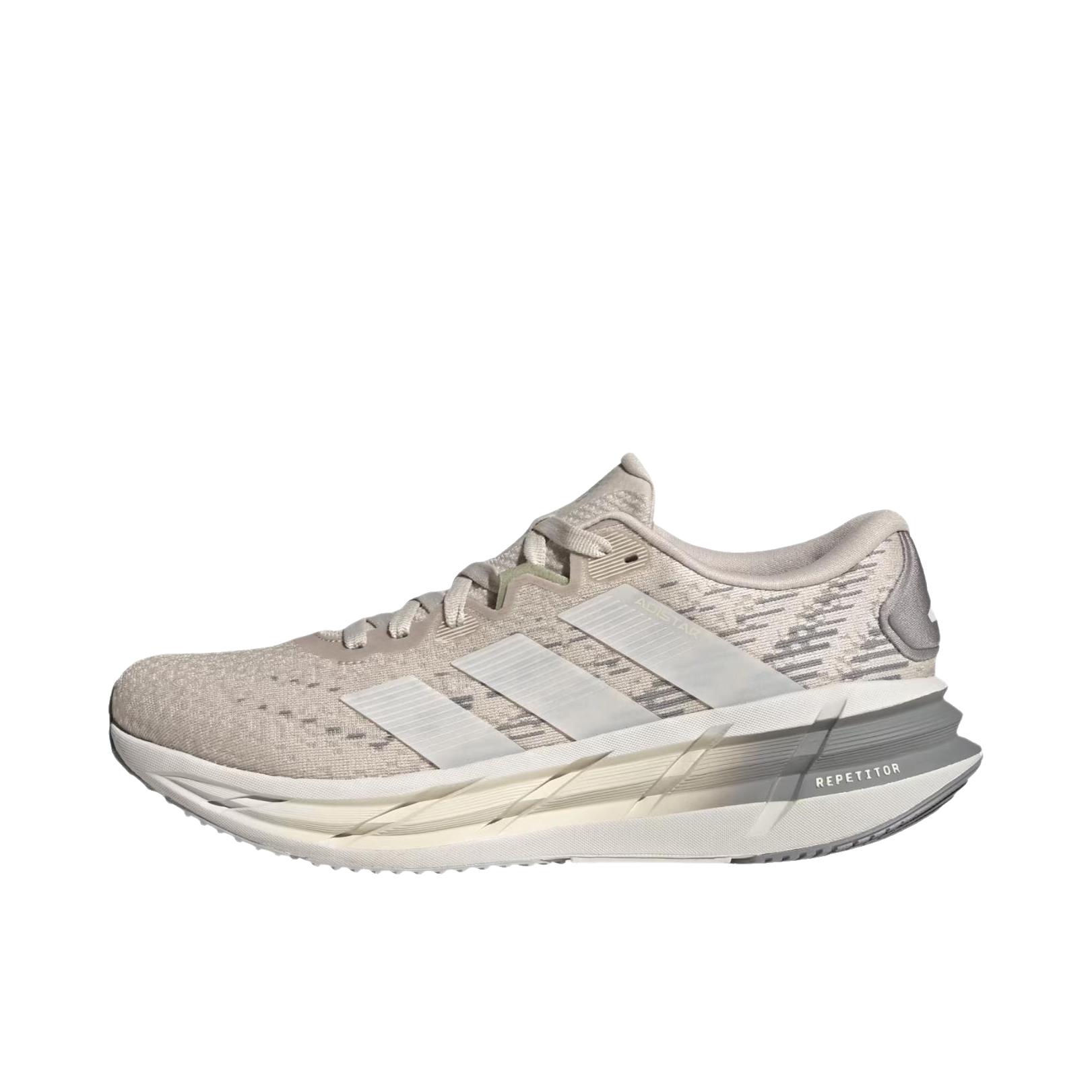 推荐商品：adidas Adistar 4 跑鞋 百搭个性时尚减震支撑回弹耐穿 米色/奶白色