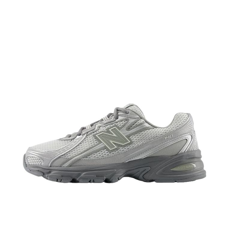 推荐商品：New Balance 740 跑鞋 增高防滑耐磨透气低帮系带拼接圆头千禧风贴合支撑耐穿 D宽/白色/浅灰色 