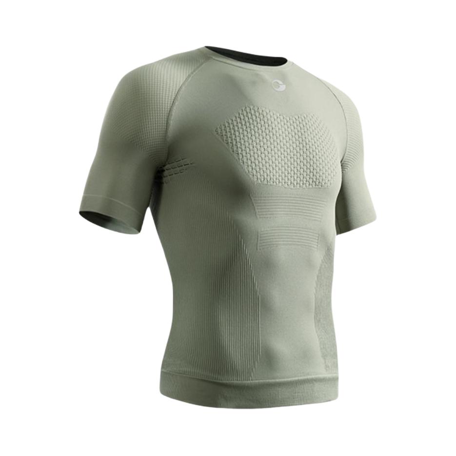 推荐商品：golovejoy/高乐捷 透气速干跑步短袖紧身衣 JS10-G 豆灰绿