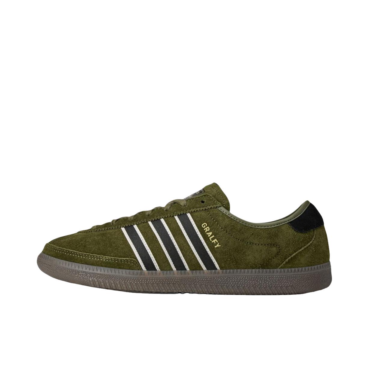 推荐商品：adidas Originals Gralfy II SPZL 板鞋 平跟圆头系带 深绿色/黑色