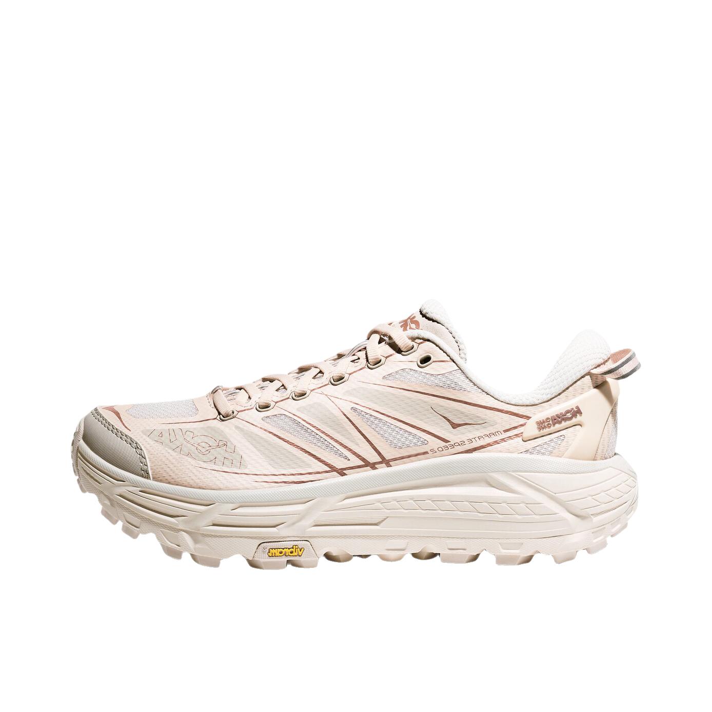 推荐商品：HOKA ONE ONE Mafate Speed 2 马法特 户外鞋 越野跑鞋 缓震透气防滑耐磨轻便支撑低帮 榉木白/石灰白