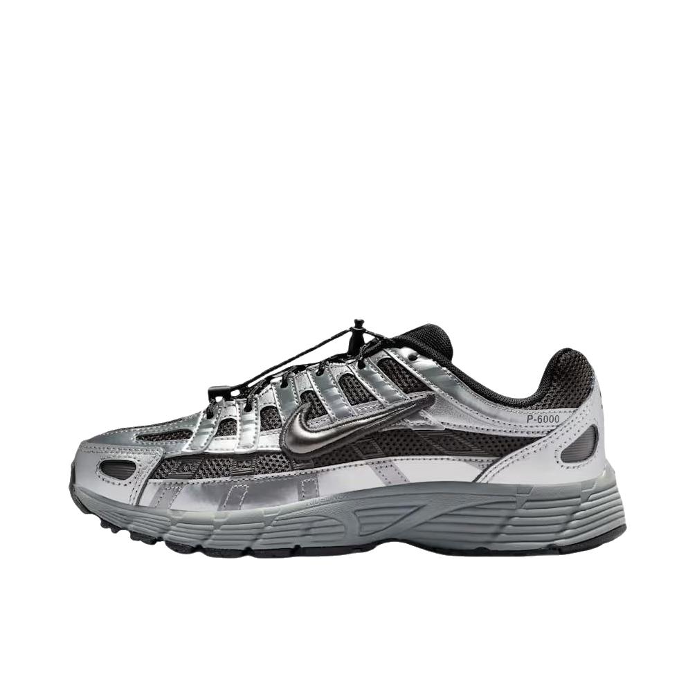 推荐商品：Nike P-6000 CNPT 运动休闲鞋 机能风跑鞋风舒适缓震防滑耐磨时尚潮流复古贴合网面支撑圆头 大童/黑色/银色