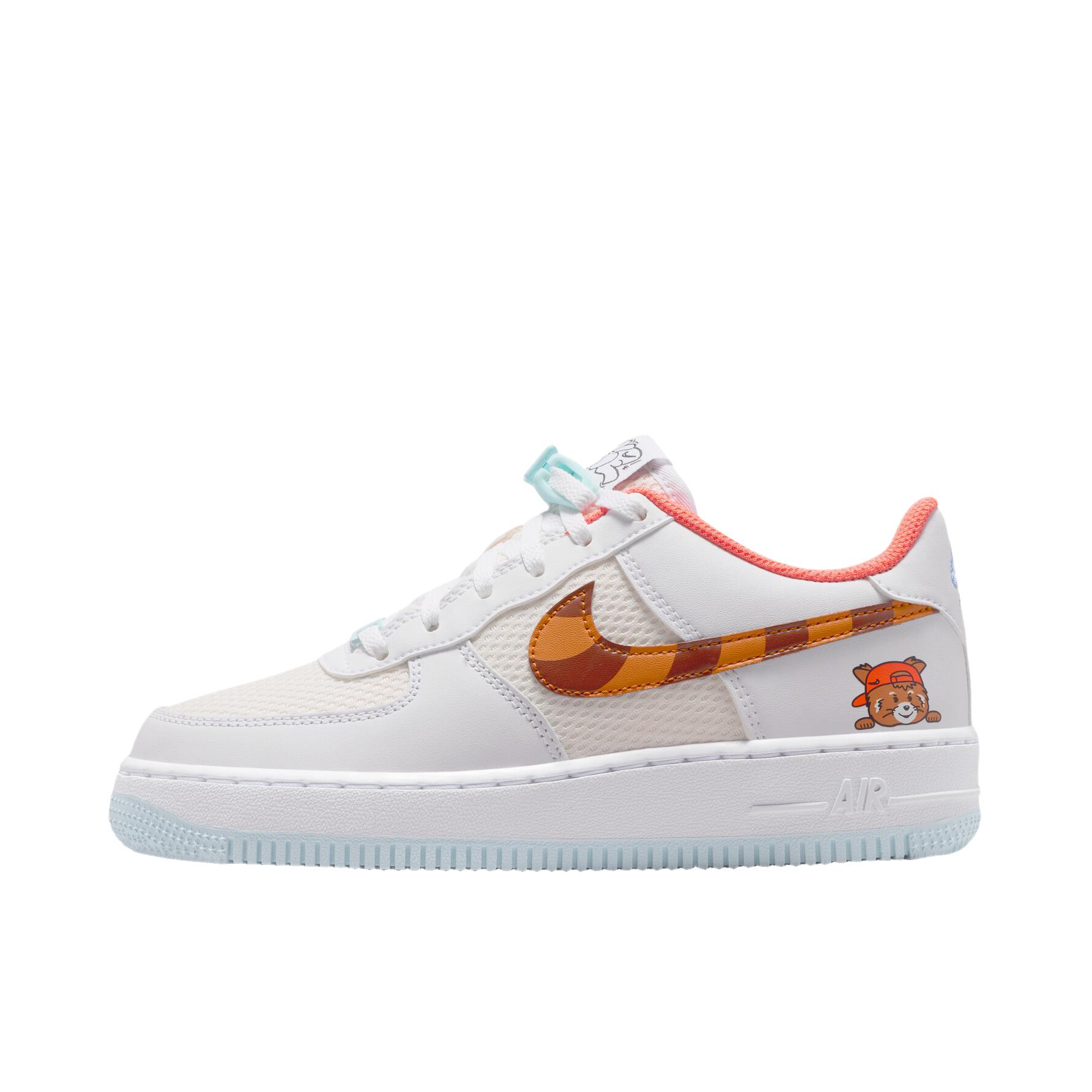推荐商品：Nike Air Force 1 空军一号 板鞋 轻便舒适百搭耐磨防滑复古 大童/白色/冰川蓝/帆白色/亮橙色