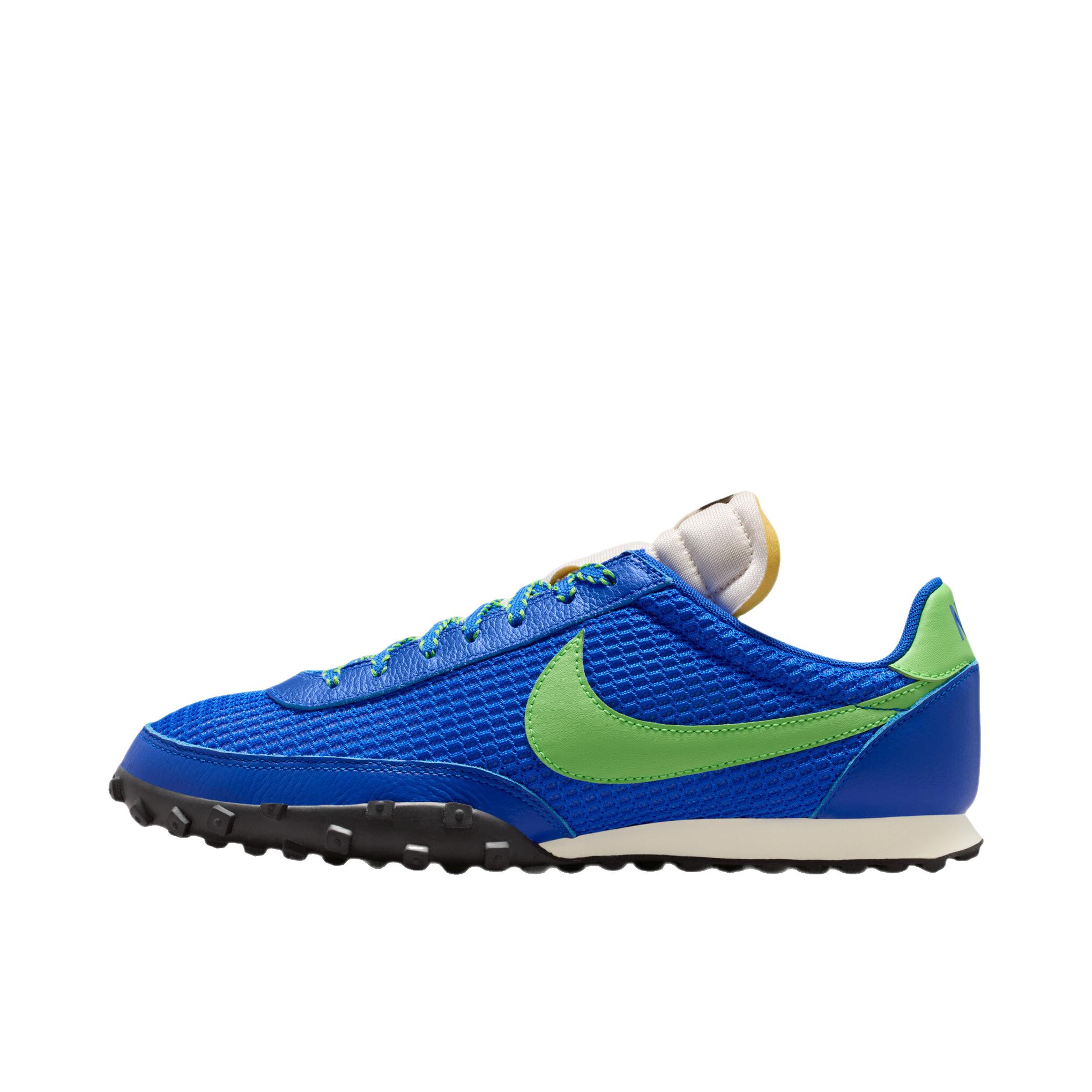 推荐商品：Nike Waffle Racer 跑鞋 防滑耐磨舒适透气织物运动绒面革 赛车蓝/明绿/帆白色/椰奶色/黑色