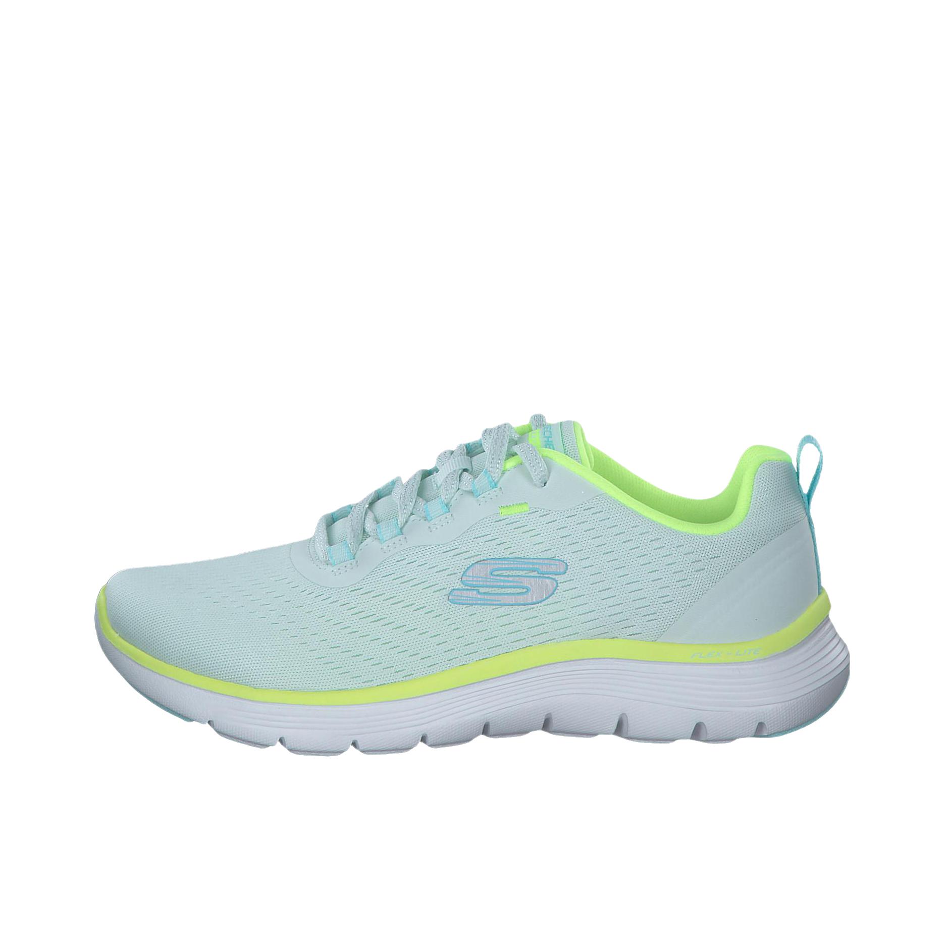推荐商品：Skechers/斯凯奇 Flex Appeal 5.0 跑鞋 百搭低帮休闲系带 女款/浅蓝色/绿色