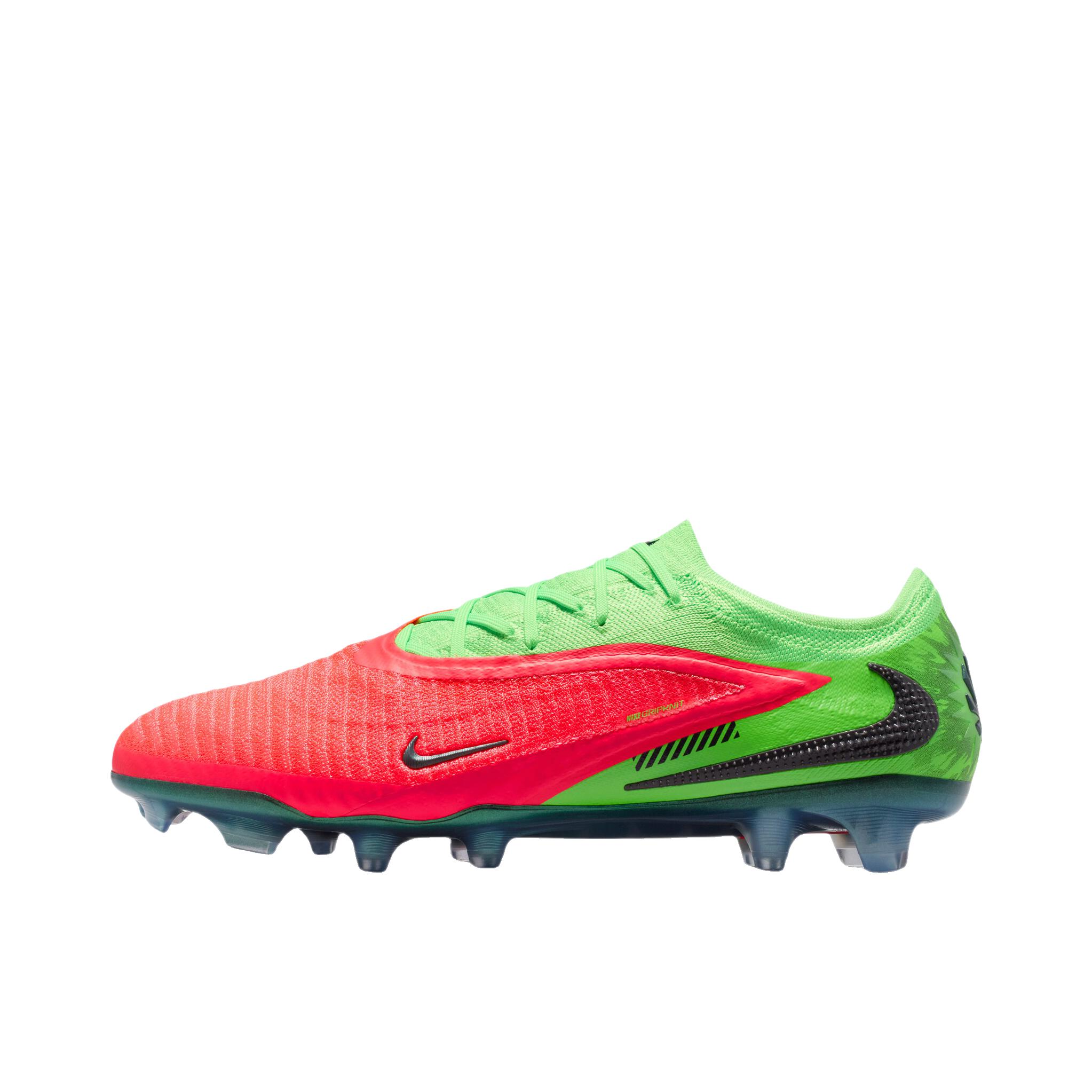 推荐商品：Nike Phantom 6 Elite FG 足球鞋 顶级长钉胶质天然硬质草地耐磨 潘趣红/黑色/冲击绿